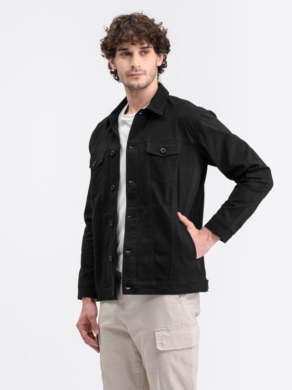 Trucker Canvas Jacket Black