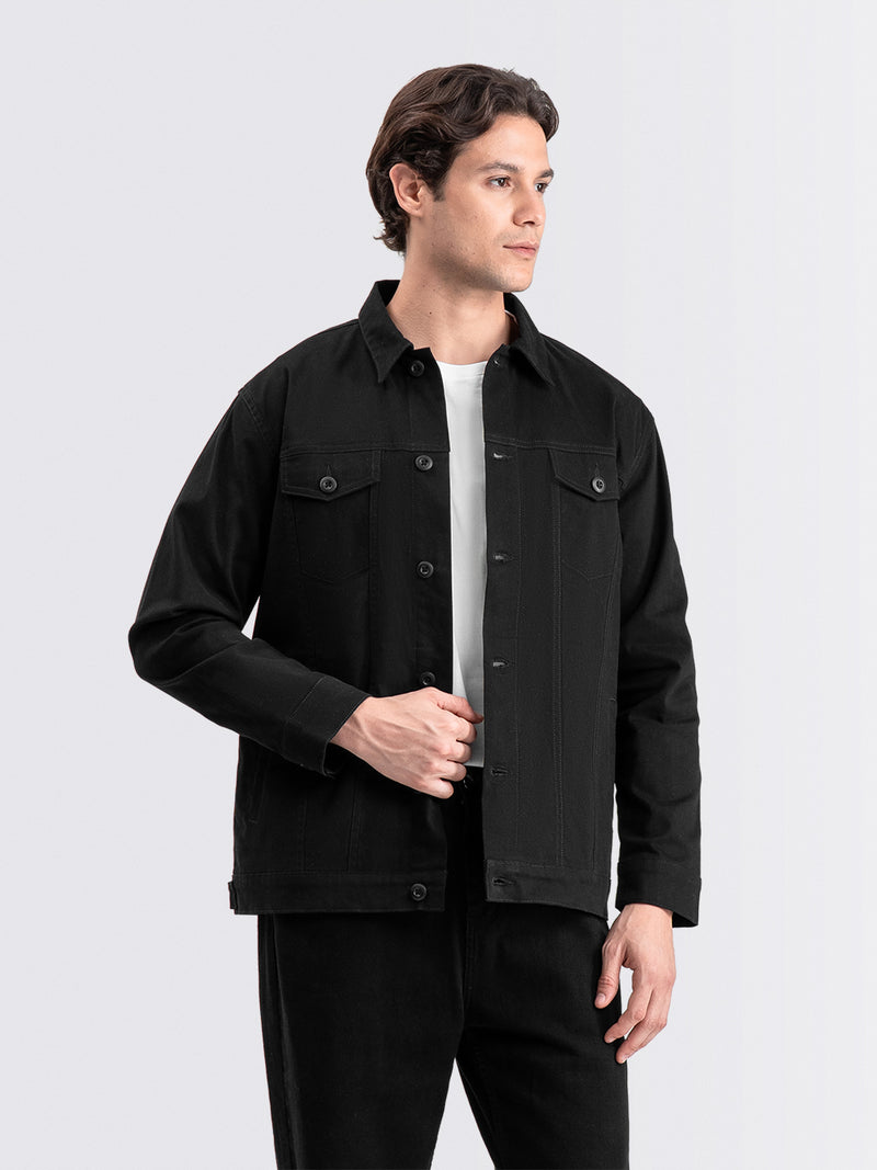 Trucker Canvas Jacket Black