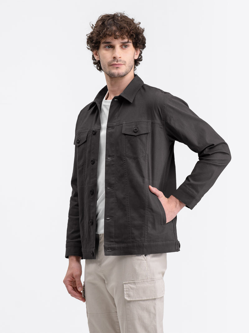 Trucker Canvas Jacket Dark Gray