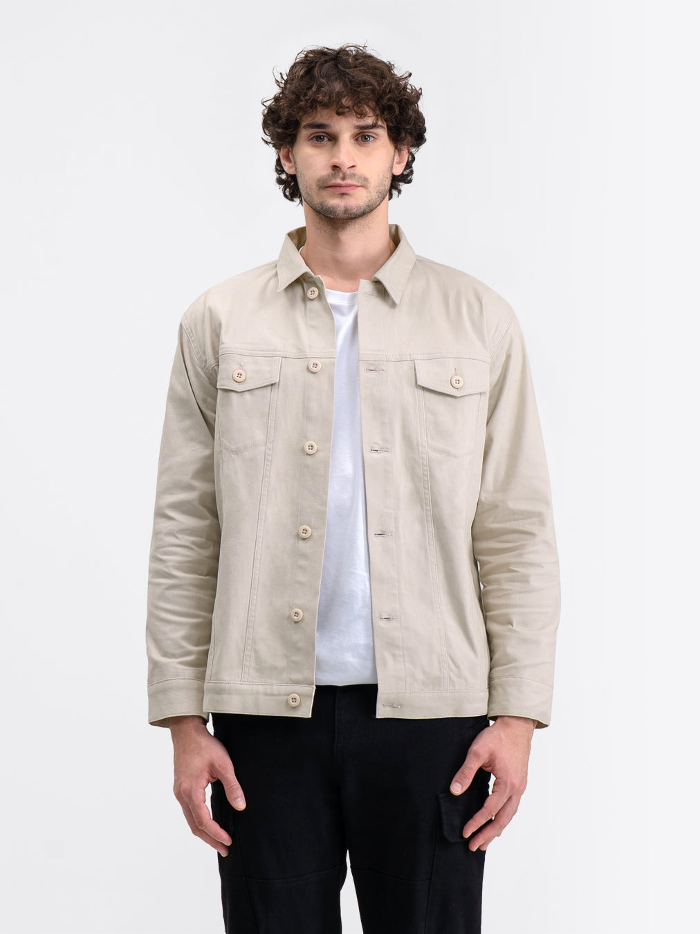 Trucker Canvas Jacket Light Cream