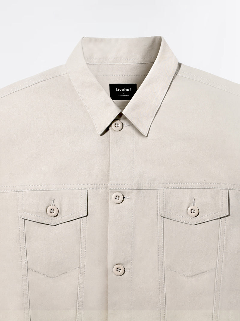 Trucker Canvas Jacket Light Cream