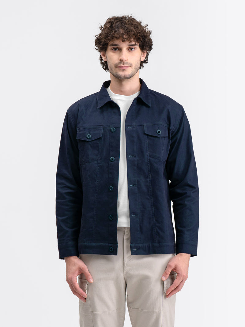 Trucker Canvas Jacket Navy