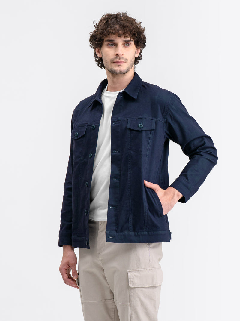 Trucker Canvas Jacket Navy