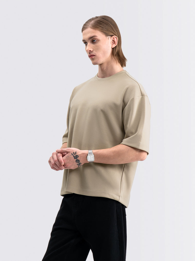 Wide Oversized Tee Latte
