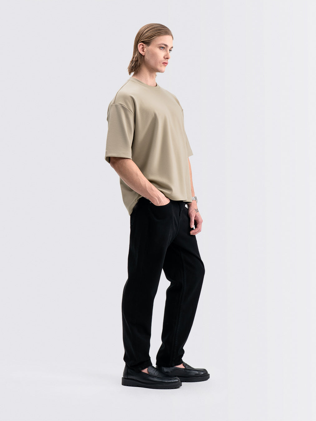Wide Oversized Tee Latte