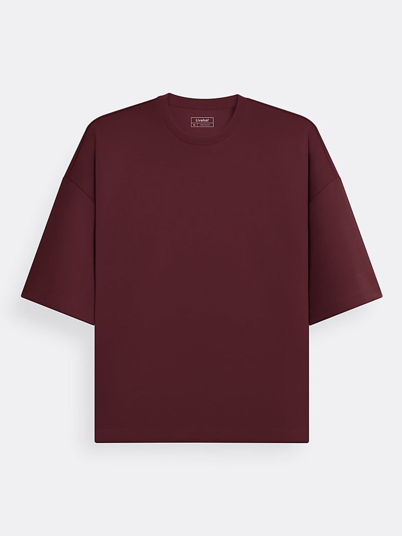 Wide Oversized Tee Wine