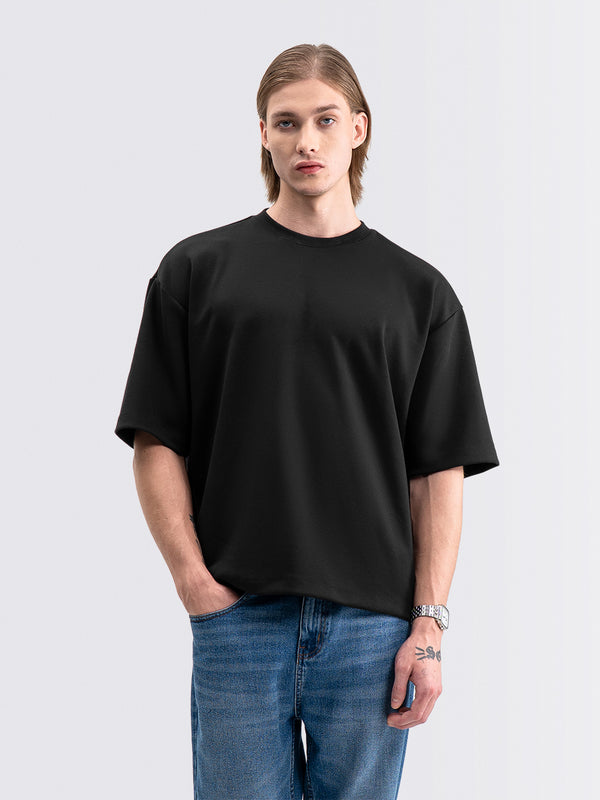 Wide Oversized Tee Black