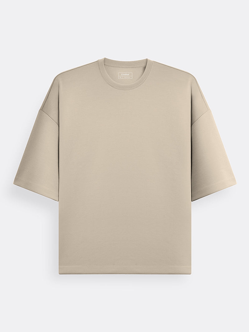 Wide Oversized Tee Latte