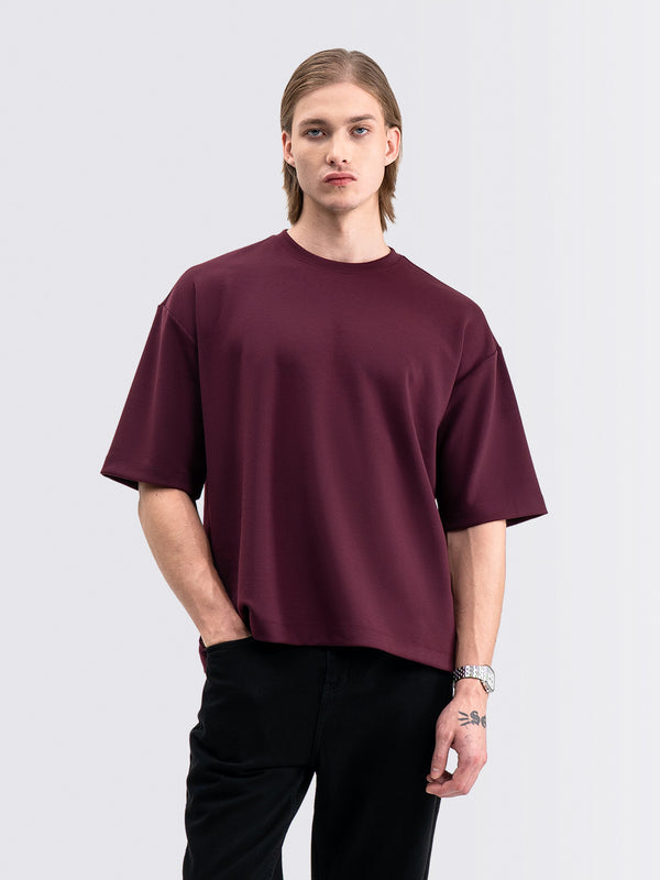 Wide Oversized Tee Wine
