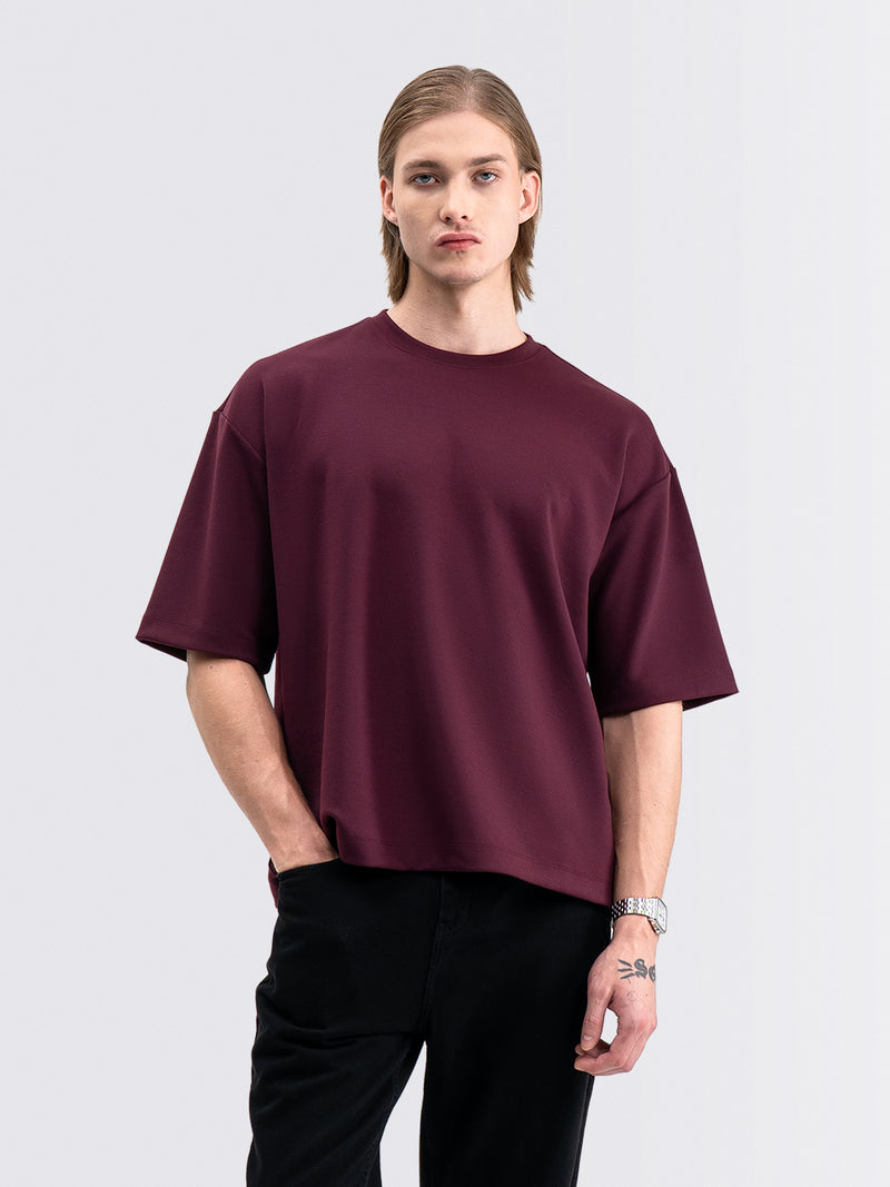 Wide Oversized Tee Wine