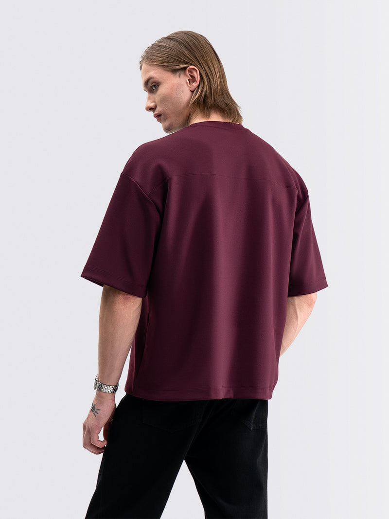 Wide Oversized Tee Wine