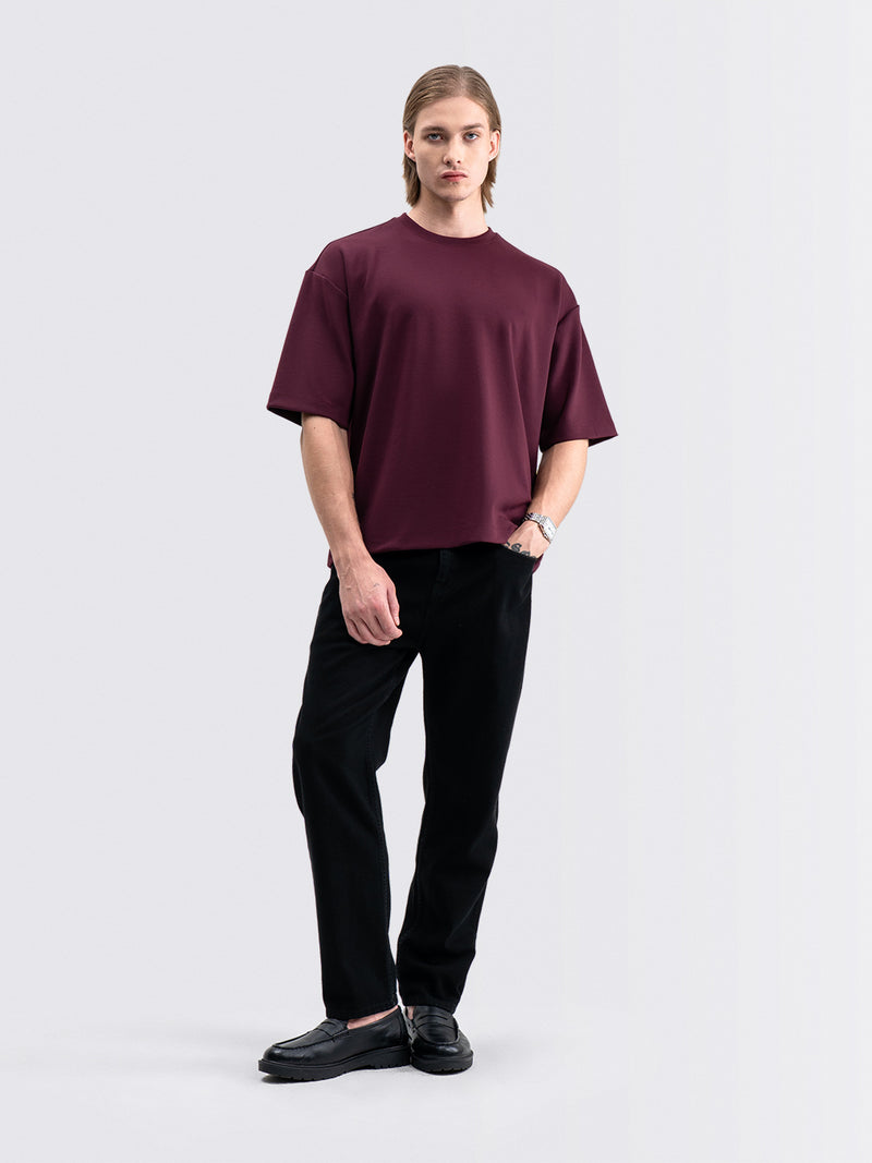 Wide Oversized Tee Wine