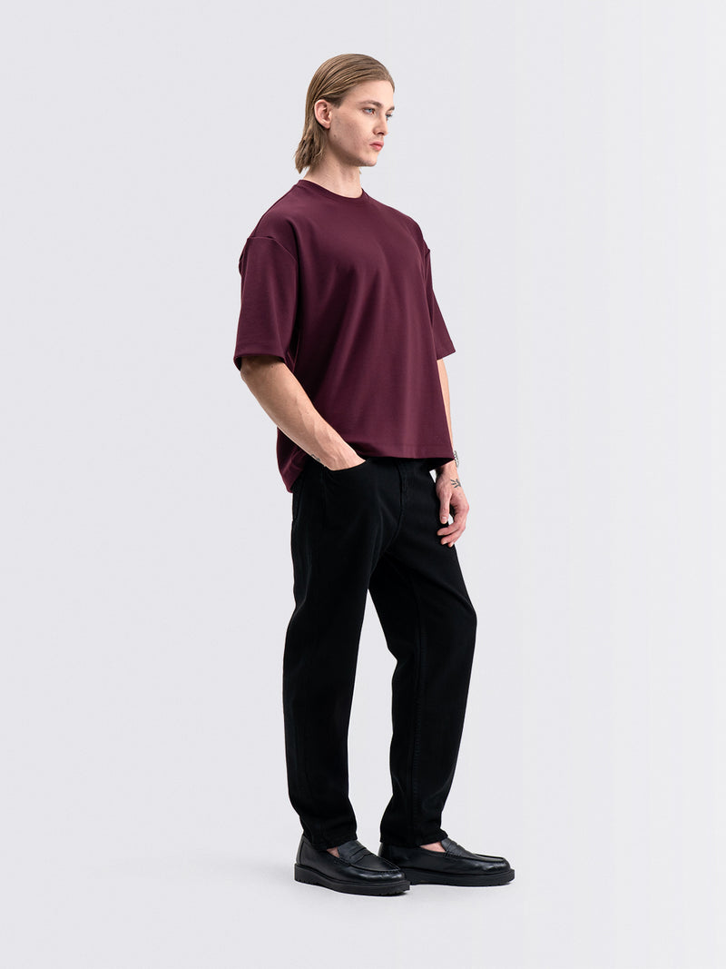 Wide Oversized Tee Wine
