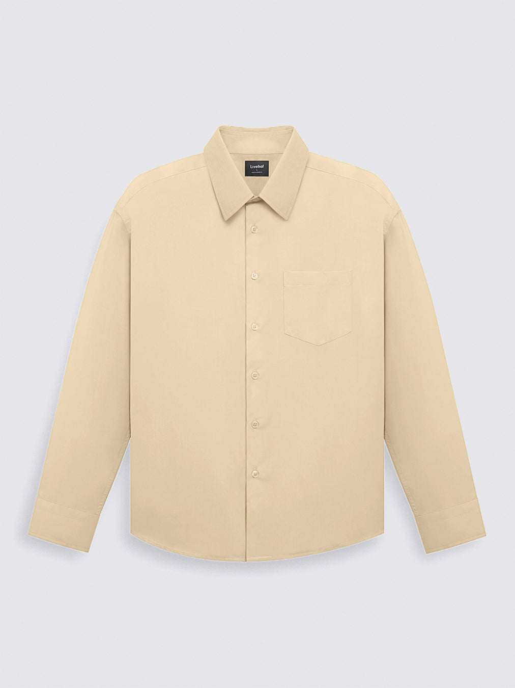 Iron Free Long Shirt Khaki