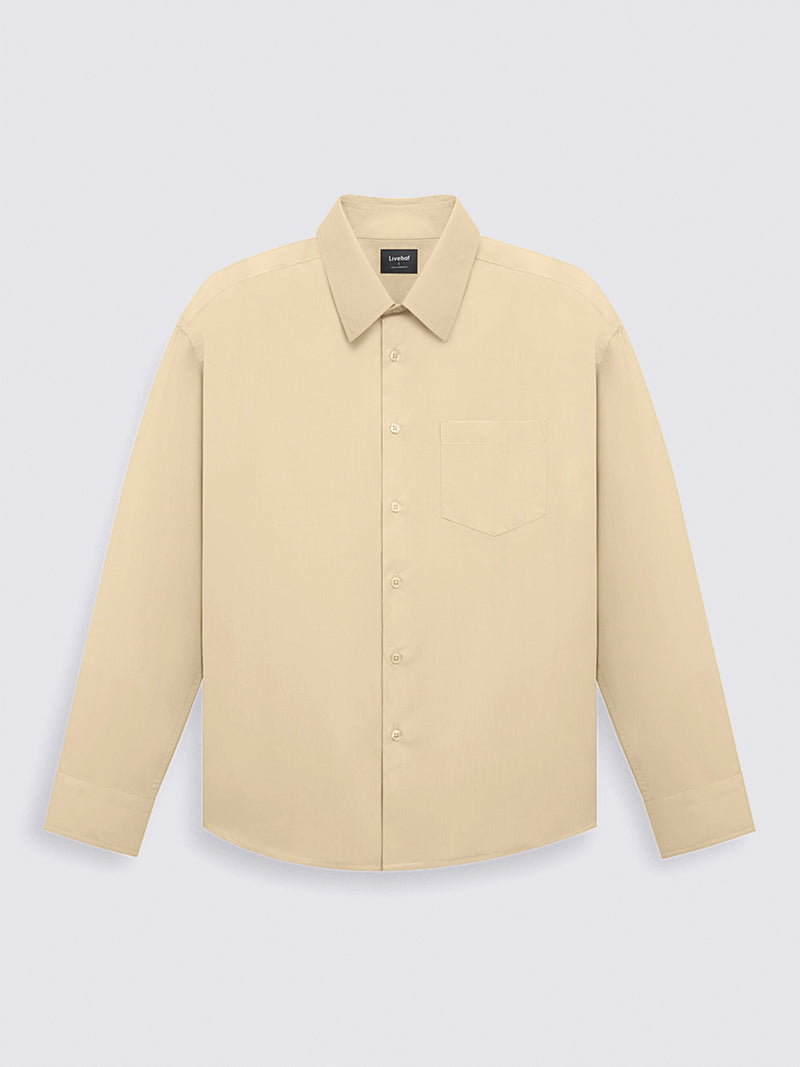 Iron Free Long Shirt Khaki